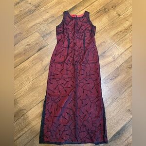 Ladies Vintage Black and Red Dress Like New